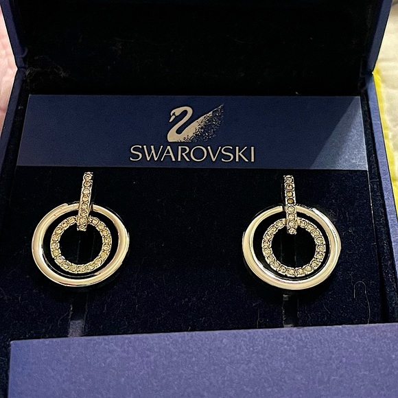 SWAROVSKI Crystal Circular Drop, Pierced Earrings - Picture 5 of 8